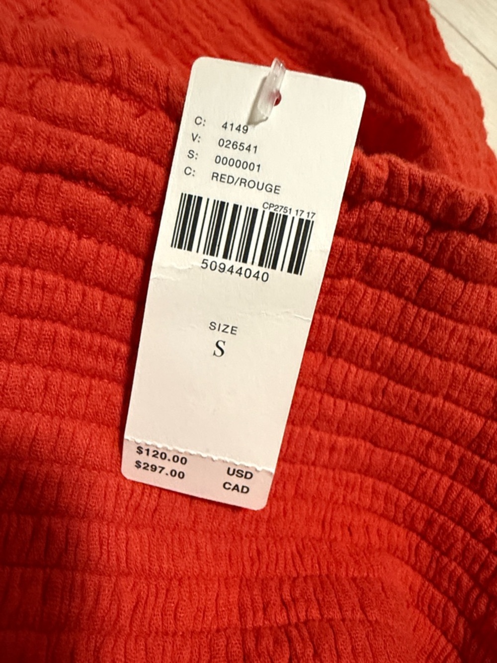 Anthropologie Coral-Red Textured Sleeveless Ruched Backing Jumpsuit - Picture 4 of 10